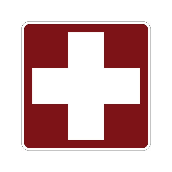 Sign Solutions Usa First Aid (Symbol), Aluminum, 30 in x 30 in DUS08DWT3030RS-024 - main